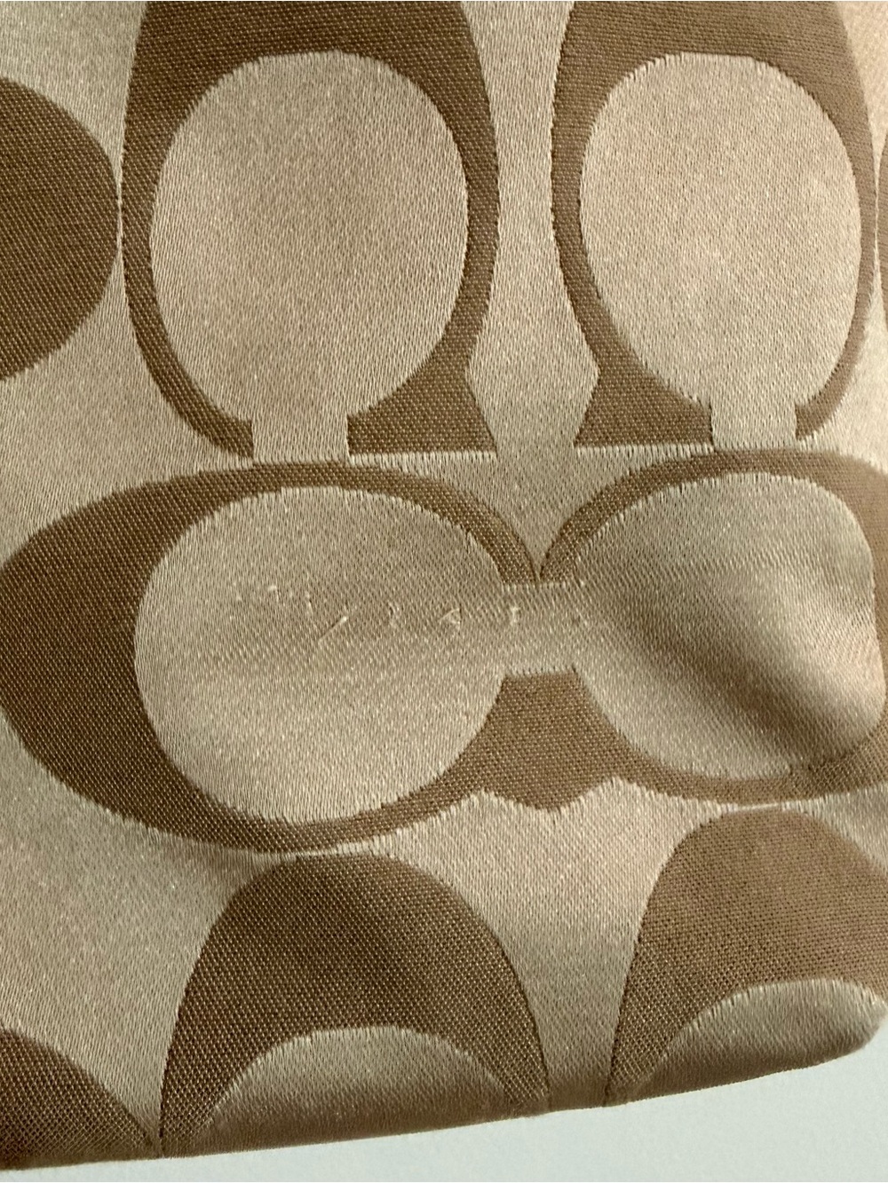 Coach Tan and Brown Signature Tote with Leather Trim - Picture 5 of 11